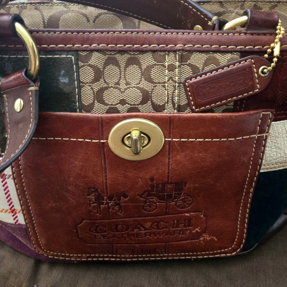 Vintage Coach Patchwork Tote